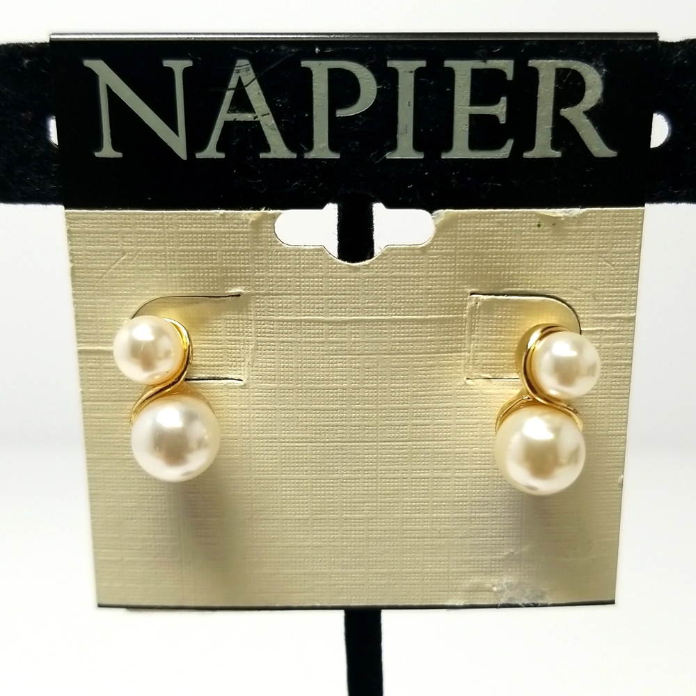 Napier Faux Pearl wedding Womens Earrings New with tag